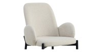 Chaise BALBOA Tissu Bouclé Beige, dimension H88 x L60 x P57, idéal pour votre cuisine ou salle à manger