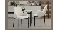 Chaise BALBOA Tissu Bouclé Beige, dimension H88 x L60 x P57, idéal pour votre cuisine ou salle à manger