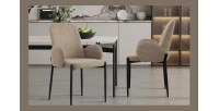 Chaise BALBOA Tissu Bouclé Sable, dimension H88 x L60 x P57, idéal pour votre cuisine ou salle à manger