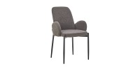 Chaise BALBOA Tissu Bouclé Gris, dimension H88 x L60 x P57, idéal pour votre cuisine ou salle à manger