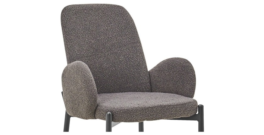 Chaise BALBOA Tissu Bouclé Gris, dimension H88 x L60 x P57, idéal pour votre cuisine ou salle à manger