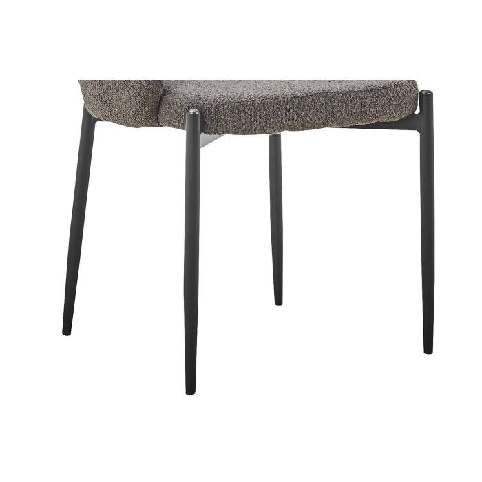 Chaise BALBOA Tissu Bouclé Gris, dimension H88 x L60 x P57, idéal pour votre cuisine ou salle à manger