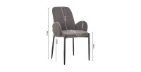 Chaise BALBOA Tissu Bouclé Gris, dimension H88 x L60 x P57, idéal pour votre cuisine ou salle à manger