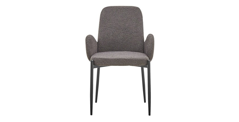 Chaise BALBOA Tissu Bouclé Gris, dimension H88 x L60 x P57, idéal pour votre cuisine ou salle à manger