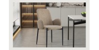 Chaise BALBOA Tissu Sable, dimension H88 x L60 x P57, idéal pour votre cuisine ou salle à manger