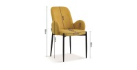 Chaise BALBOA Tissu Jaune, dimension H88 x L60 x P57, idéal pour votre cuisine ou salle à manger