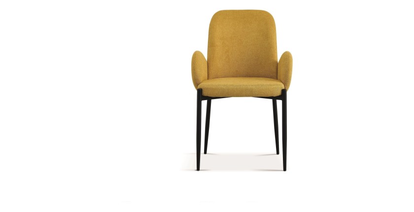 Chaise BALBOA Tissu Jaune, dimension H88 x L60 x P57, idéal pour votre cuisine ou salle à manger