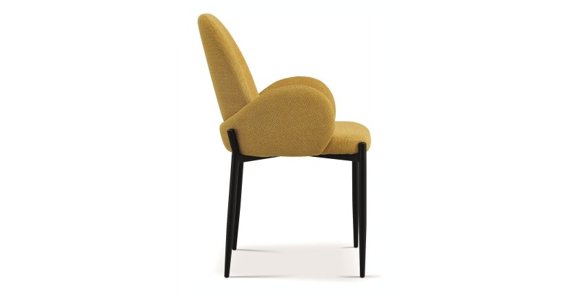 Chaise BALBOA Tissu Jaune, dimension H88 x L60 x P57, idéal pour votre cuisine ou salle à manger