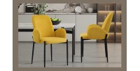 Chaise BALBOA Tissu Jaune, dimension H88 x L60 x P57, idéal pour votre cuisine ou salle à manger
