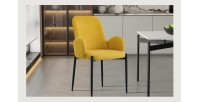 Chaise BALBOA Tissu Jaune, dimension H88 x L60 x P57, idéal pour votre cuisine ou salle à manger