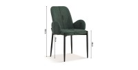 Chaise BALBOA Tissu Vert, dimension H88 x L60 x P57, idéal pour votre cuisine ou salle à manger
