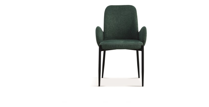 Chaise BALBOA Tissu Vert, dimension H88 x L60 x P57, idéal pour votre cuisine ou salle à manger