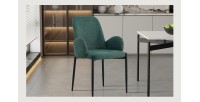 Chaise BALBOA Tissu Vert, dimension H88 x L60 x P57, idéal pour votre cuisine ou salle à manger