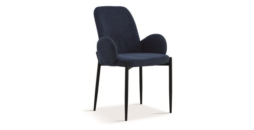 Chaise BALBOA Tissu Bleu, dimension H88 x L60 x P57, idéal pour votre cuisine ou salle à manger