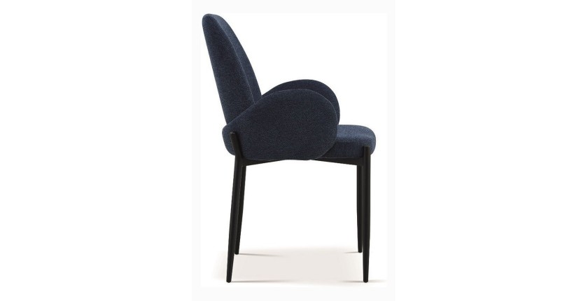 Chaise BALBOA Tissu Bleu, dimension H88 x L60 x P57, idéal pour votre cuisine ou salle à manger