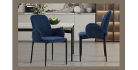 Chaise BALBOA Tissu Bleu, dimension H88 x L60 x P57, idéal pour votre cuisine ou salle à manger