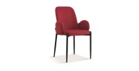 Chaise BALBOA Tissu Rouge, dimension H88 x L60 x P57, idéal pour votre cuisine ou salle à manger