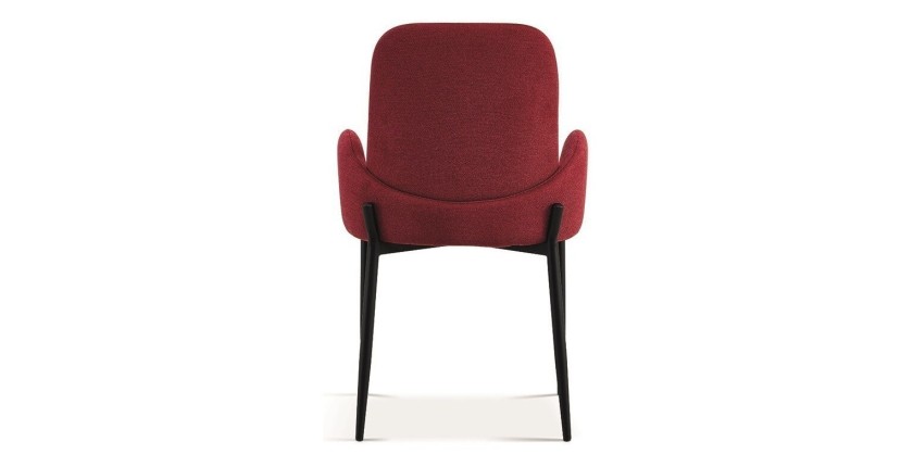 Chaise BALBOA Tissu Rouge, dimension H88 x L60 x P57, idéal pour votre cuisine ou salle à manger