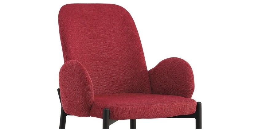 Chaise BALBOA Tissu Rouge, dimension H88 x L60 x P57, idéal pour votre cuisine ou salle à manger