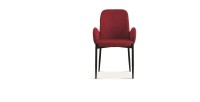 Chaise BALBOA Tissu Rouge, dimension H88 x L60 x P57, idéal pour votre cuisine ou salle à manger