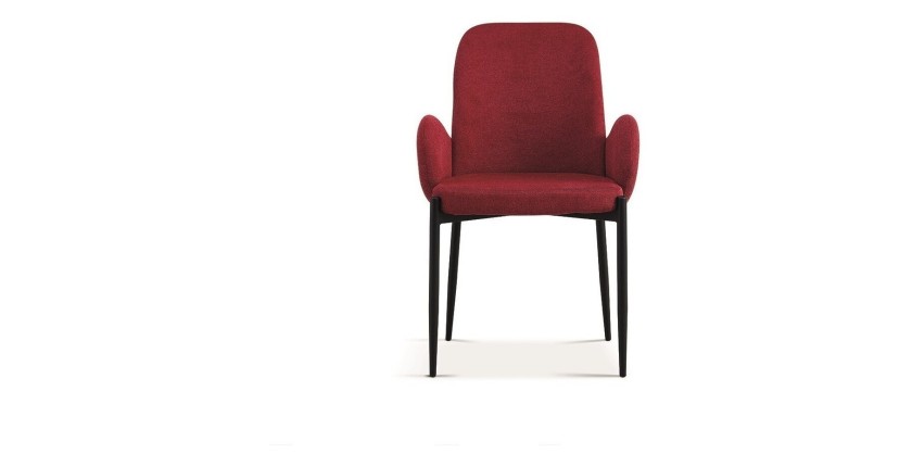Chaise BALBOA Tissu Rouge, dimension H88 x L60 x P57, idéal pour votre cuisine ou salle à manger