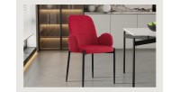 Chaise BALBOA Tissu Rouge, dimension H88 x L60 x P57, idéal pour votre cuisine ou salle à manger
