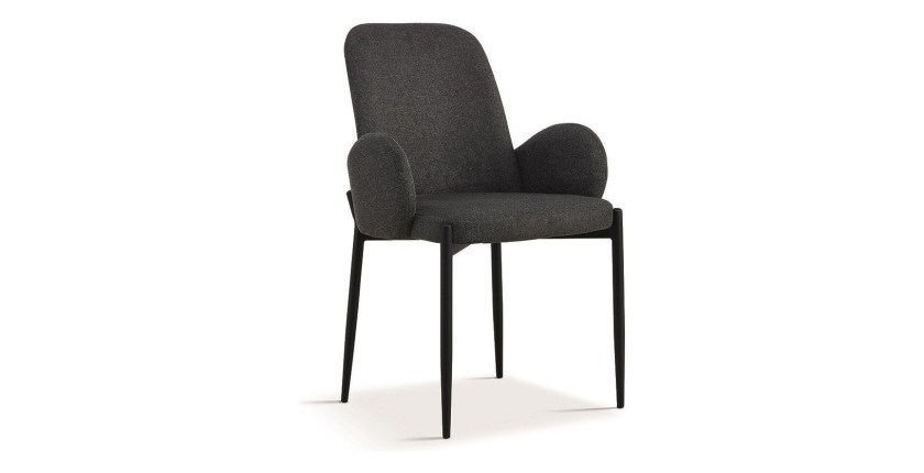 Chaise BALBOA Tissu Gris foncé, dimension H88 x L60 x P57, idéal pour votre cuisine ou salle à manger