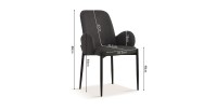 Chaise BALBOA Tissu Gris foncé, dimension H88 x L60 x P57, idéal pour votre cuisine ou salle à manger