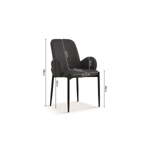 Chaise BALBOA Tissu Gris foncé, dimension H88 x L60 x P57, idéal pour votre cuisine ou salle à manger