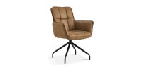 Chaise pivotante en tissu brun clair pour salle à manger. Collection IBIZ
