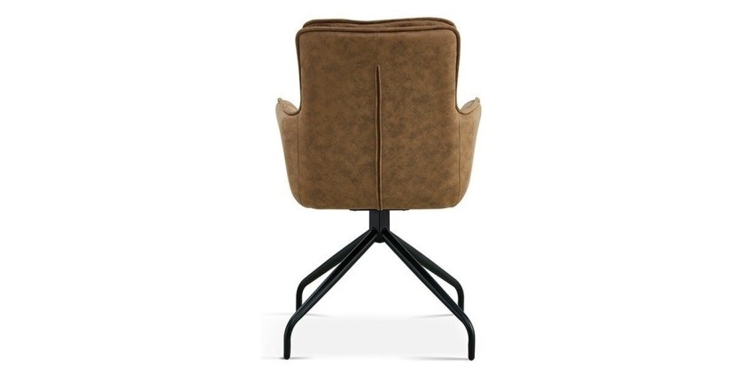 Chaise pivotante en tissu brun clair pour salle à manger. Collection IBIZ