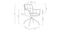 Chaise pivotante en tissu brun clair pour salle à manger. Collection IBIZ