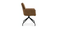 Chaise pivotante en tissu brun clair pour salle à manger. Collection IBIZ