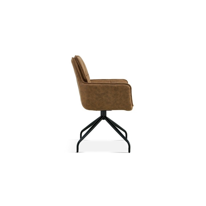 Chaise pivotante en tissu brun clair pour salle à manger. Collection IBIZ