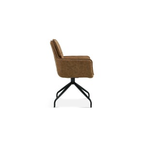 Chaise pivotante en tissu brun clair pour salle à manger. Collection IBIZ