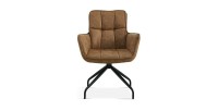 Chaise pivotante en tissu brun clair pour salle à manger. Collection IBIZ