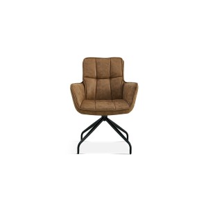 Chaise pivotante en tissu brun clair pour salle à manger. Collection IBIZ