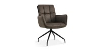 Chaise pivotante en tissu brun gris pour salle à manger. Collection IBIZ