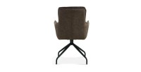 Chaise pivotante en tissu brun gris pour salle à manger. Collection IBIZ