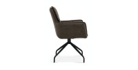 Chaise pivotante en tissu brun gris pour salle à manger. Collection IBIZ