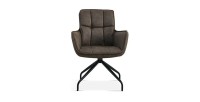 Chaise pivotante en tissu brun gris pour salle à manger. Collection IBIZ