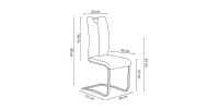 Chaise SOFI PU Cappuccino, dimension H99 x L43 x P57 cm, idéal pour votre cuisine ou salle à manger