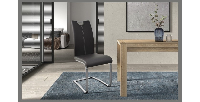 Chaise SOFI PU Noir, dimension H99 x L43 x P57 cm, idéal pour votre cuisine ou salle à manger