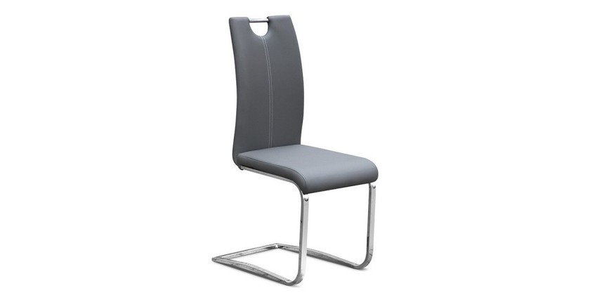 Chaise SOFI PU Gris, dimension H99 x L43 x P57 cm, idéal pour votre cuisine ou salle à manger