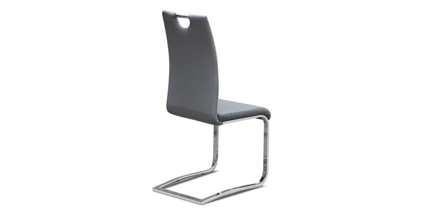 Chaise SOFI PU Gris, dimension H99 x L43 x P57 cm, idéal pour votre cuisine ou salle à manger