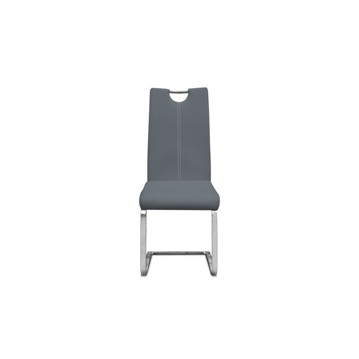 Chaise SOFI PU Gris, dimension H99 x L43 x P57 cm, idéal pour votre cuisine ou salle à manger