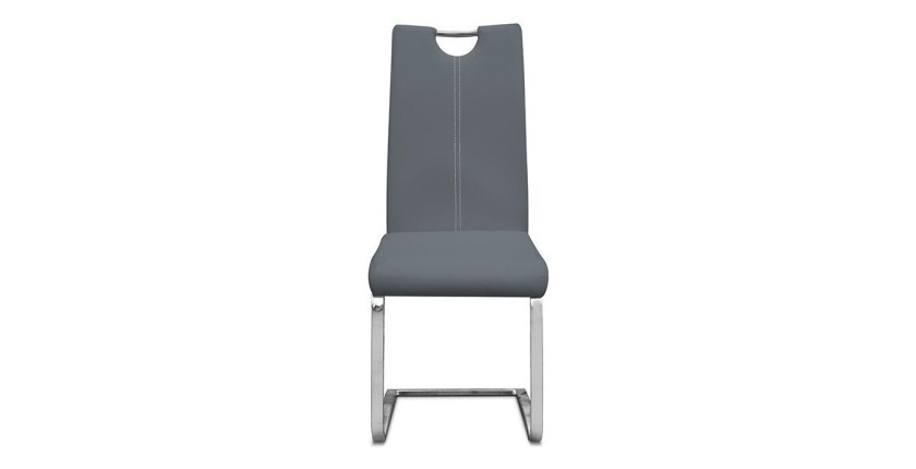 Chaise SOFI PU Gris, dimension H99 x L43 x P57 cm, idéal pour votre cuisine ou salle à manger