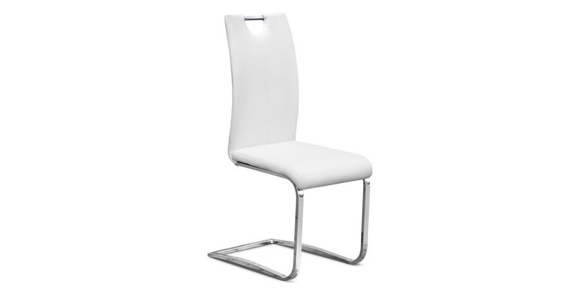 Chaise SOFI PU Blanc, dimension H99 x L43 x P57 cm, idéal pour votre cuisine ou salle à manger