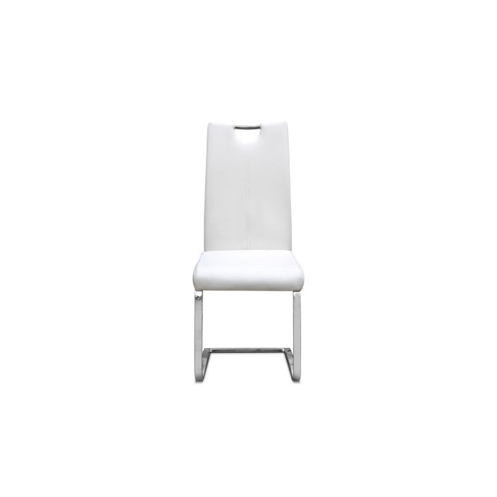 Chaise SOFI PU Blanc, dimension H99 x L43 x P57 cm, idéal pour votre cuisine ou salle à manger