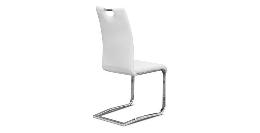 Chaise SOFI PU Blanc, dimension H99 x L43 x P57 cm, idéal pour votre cuisine ou salle à manger